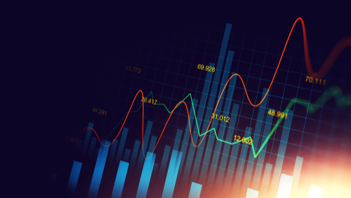 imagem de gráficos com dados financeiros para ilustrar o conceito de cloud computing.