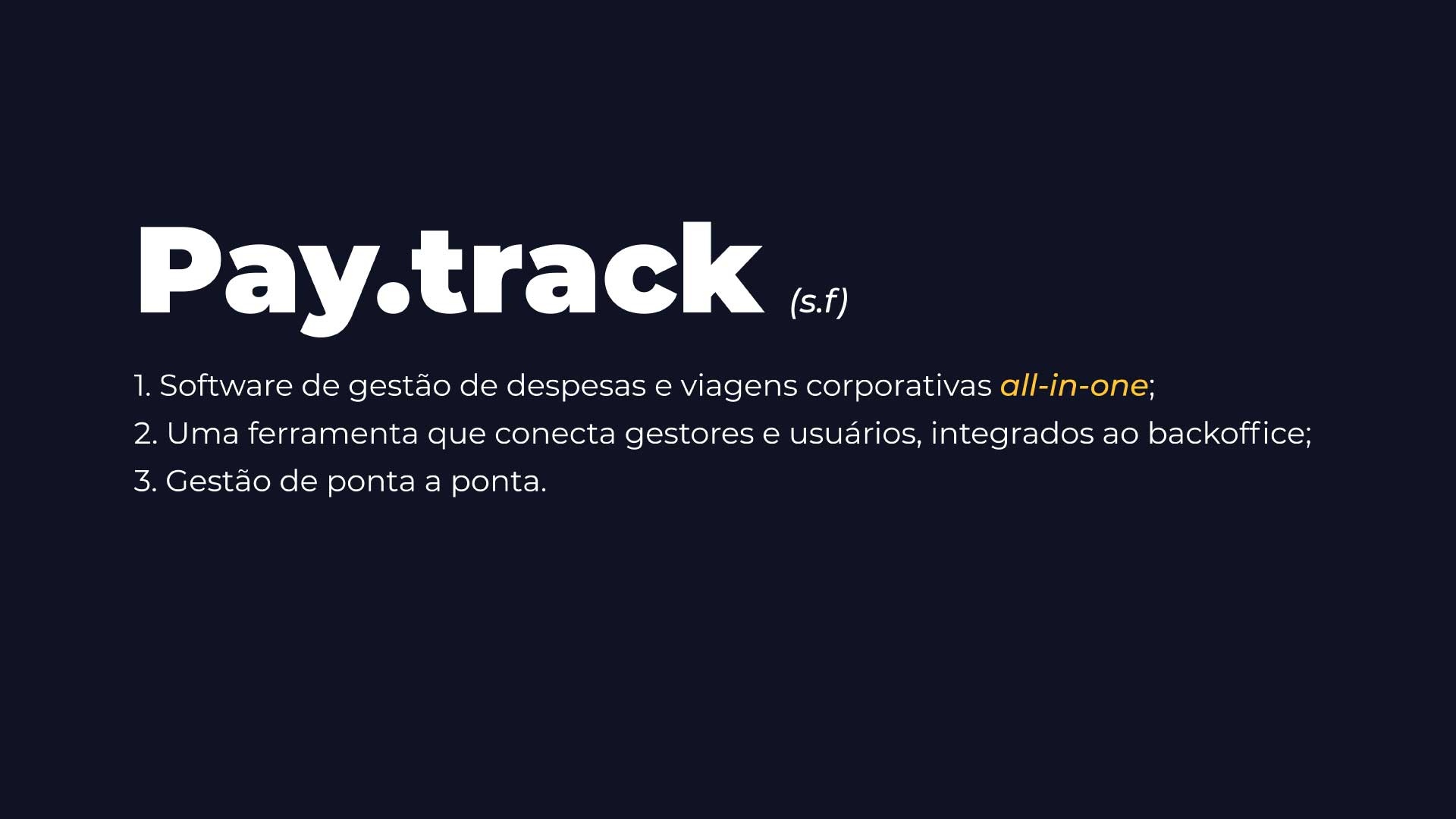 Imagem com nome "Paytrack" utilizada para abordar sobre os termos de gestão de viagens.
